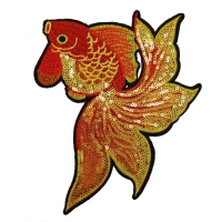 广东刺绣厂家直销服装珠片亮片绣花章仔圆形卡通翻片珠片绣布贴